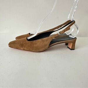 NEW Vince Hart Cinnamon Suede Slingback Women's Kitten Heels, Sz 9